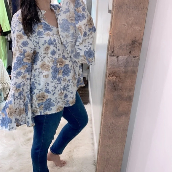 Umgeee boho floral top size large cotton blend - Picture 1 of 10